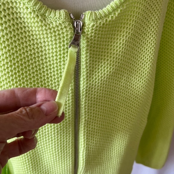 PER SE SWEATER L OPEN KNIT BACK ZIP CASUAL CHIC SUMMERY BEACHY COASTAL GRANDMA - Picture 7 of 13